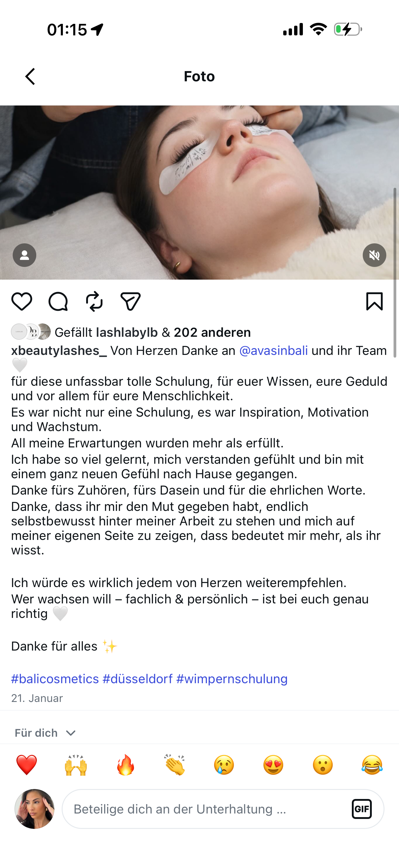 WhatsApp-Nachricht einer Lash Code Absolventin (11)