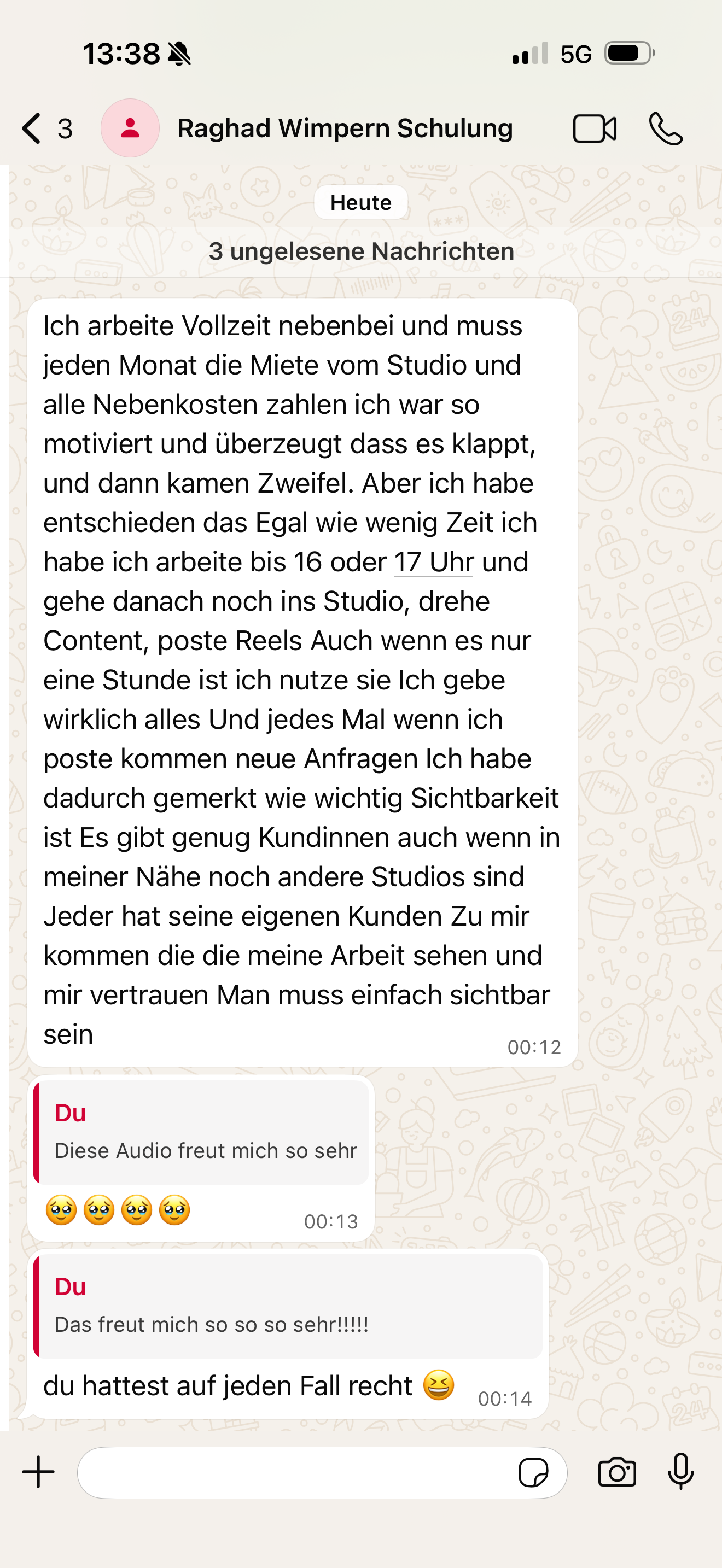 WhatsApp-Nachricht einer Lash Code Absolventin (5)